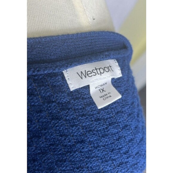 Westport Women's Pullover Sweater "X" Sleeve Detail Blue Size 1X - Picture 6 of 8